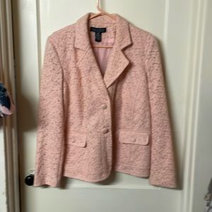 Dialogue Women’s Button Jacket Peach light Color Lacey size Large